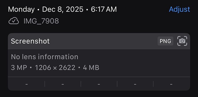iPhone Screenshot Information