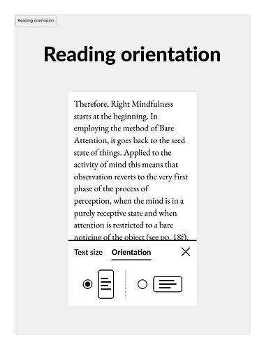Reading orientation