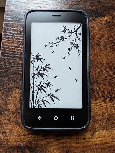 Minimalist E-Ink Phone on Wood